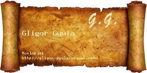 Gligor Gyula névjegykártya