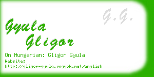 gyula gligor business card